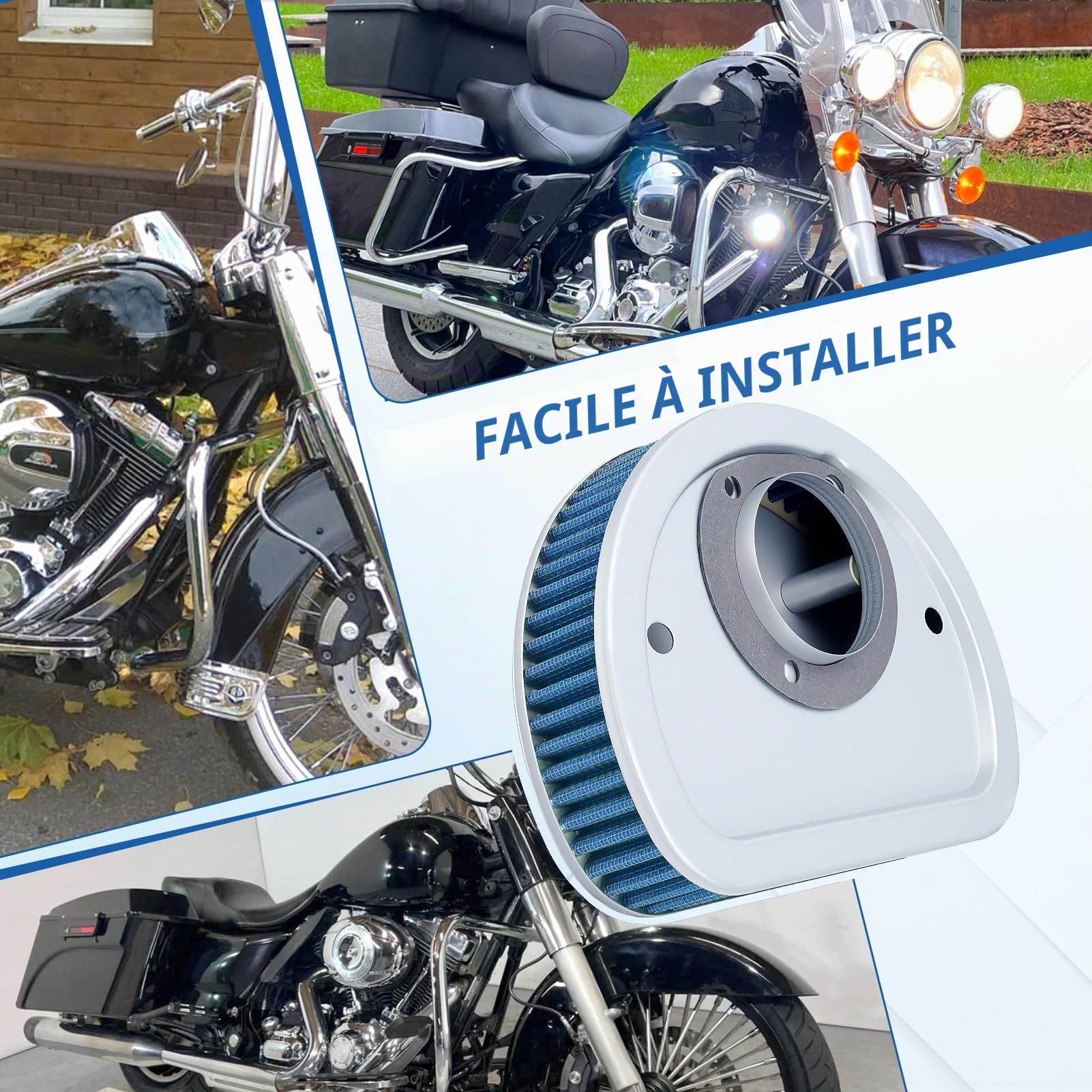 Filtre à air pour Harley Davidson Road King 1999-2015 Electra Glide Heritage Softail Dyna Street Softail Deluxe et Springer Softail 29461-99 HD-1499