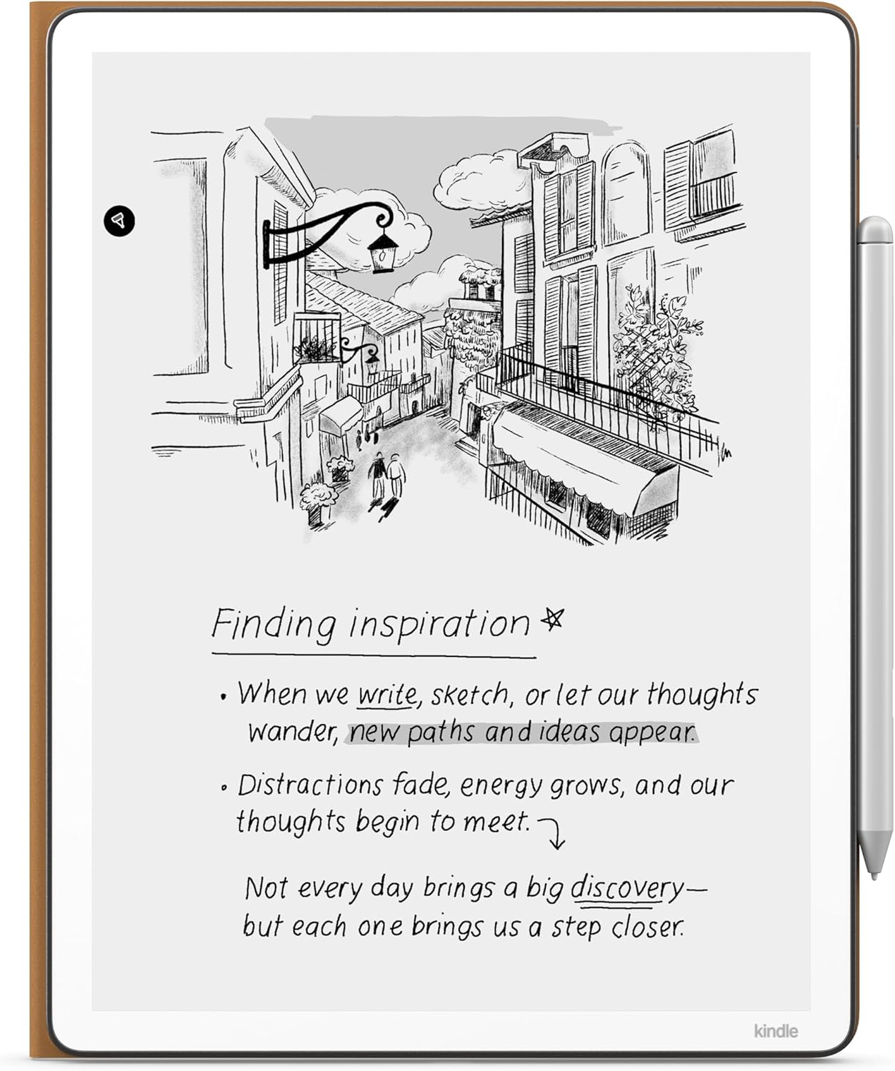 Introducing All-New Amazon Kindle Scribe Executive Folio Cover with Magnetic Attach, Sleek Protective Case - Premium Leather