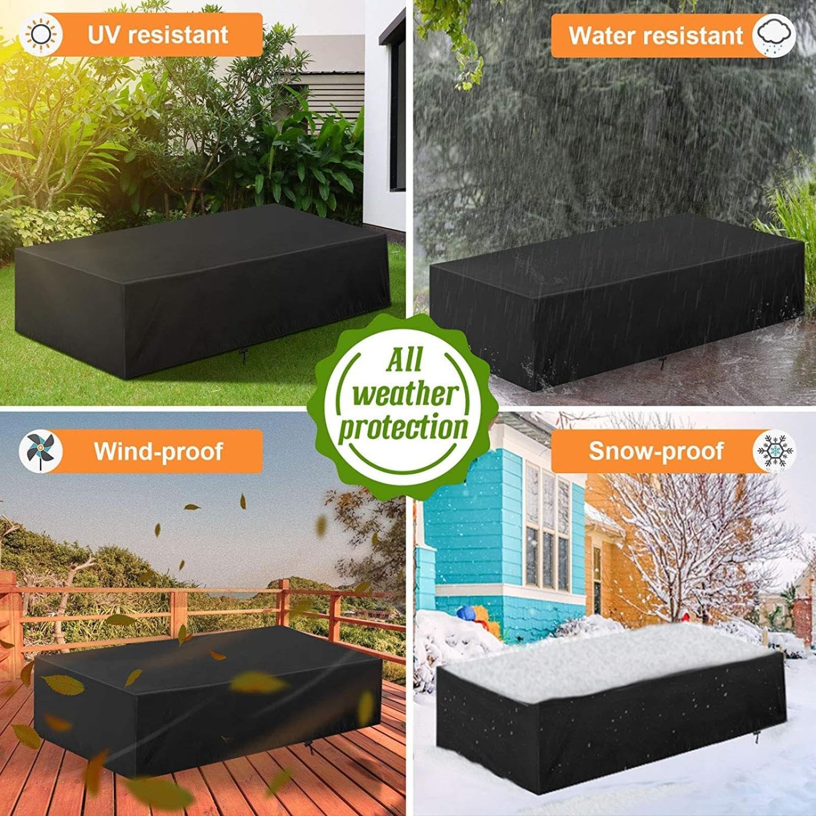 Copertura per Mobili Da Giardino 300x305x85cm Copritavolo Esterno Impermeabile Uv/Impermeabile Telo Copri Tavoli Da Terrazza Copertura per Mobili Copertura per Mobili Da Giardino Mobile Esterno