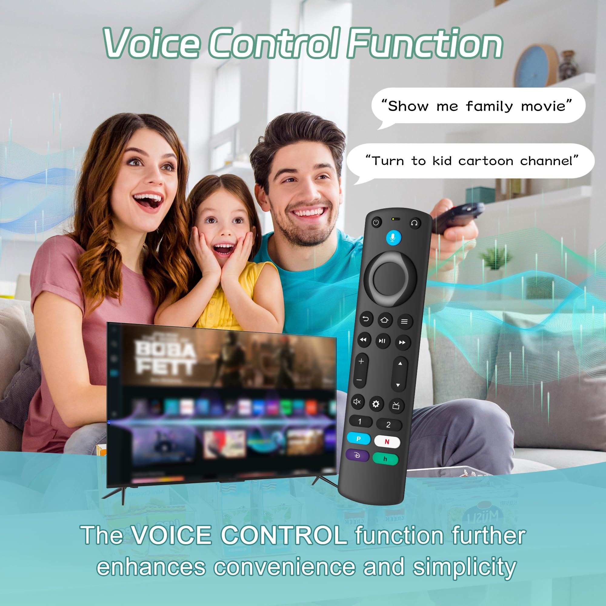Telecomando vocale sostitutivo Pro per Fire AMZ Smart TV Stick/Cube e compatibile con le Smart TV Insignia/Toshiba/Pioneer