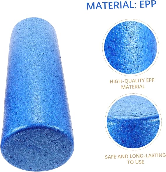 Zerodeko High-Density Foam Yoga Massage Roller for Muscle Relaxation and Deep Tissue Therapy Blue Fitness Tool for Post-Workout Tension Relief