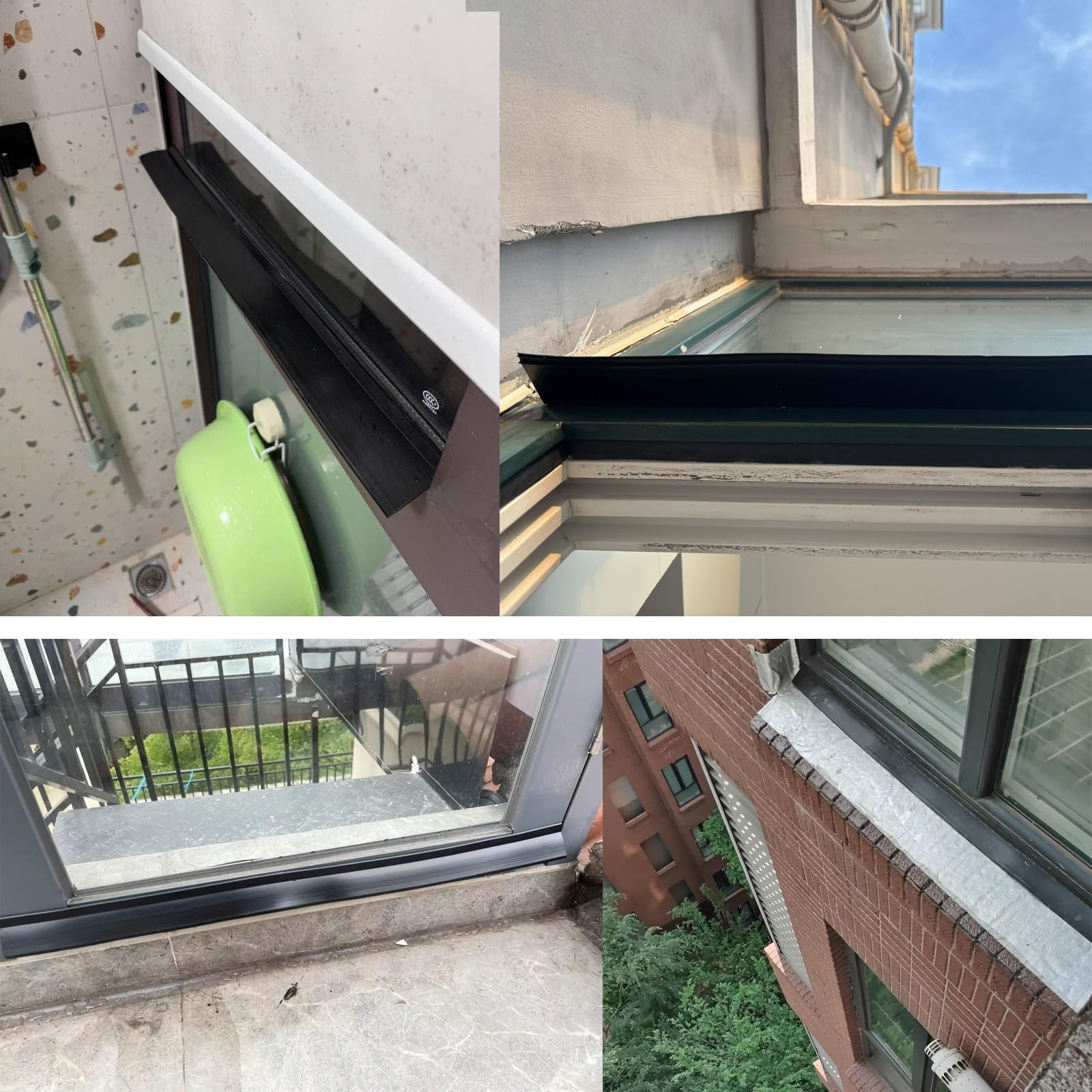 Tope de Lluvia para Ventanas, Protectores de Lluvia de Goma autoadhesivos para Puertas y Ventanas, desviador de Borde de Goteo Flexible, Deflector de Goteo Multifuncional, protección imperme