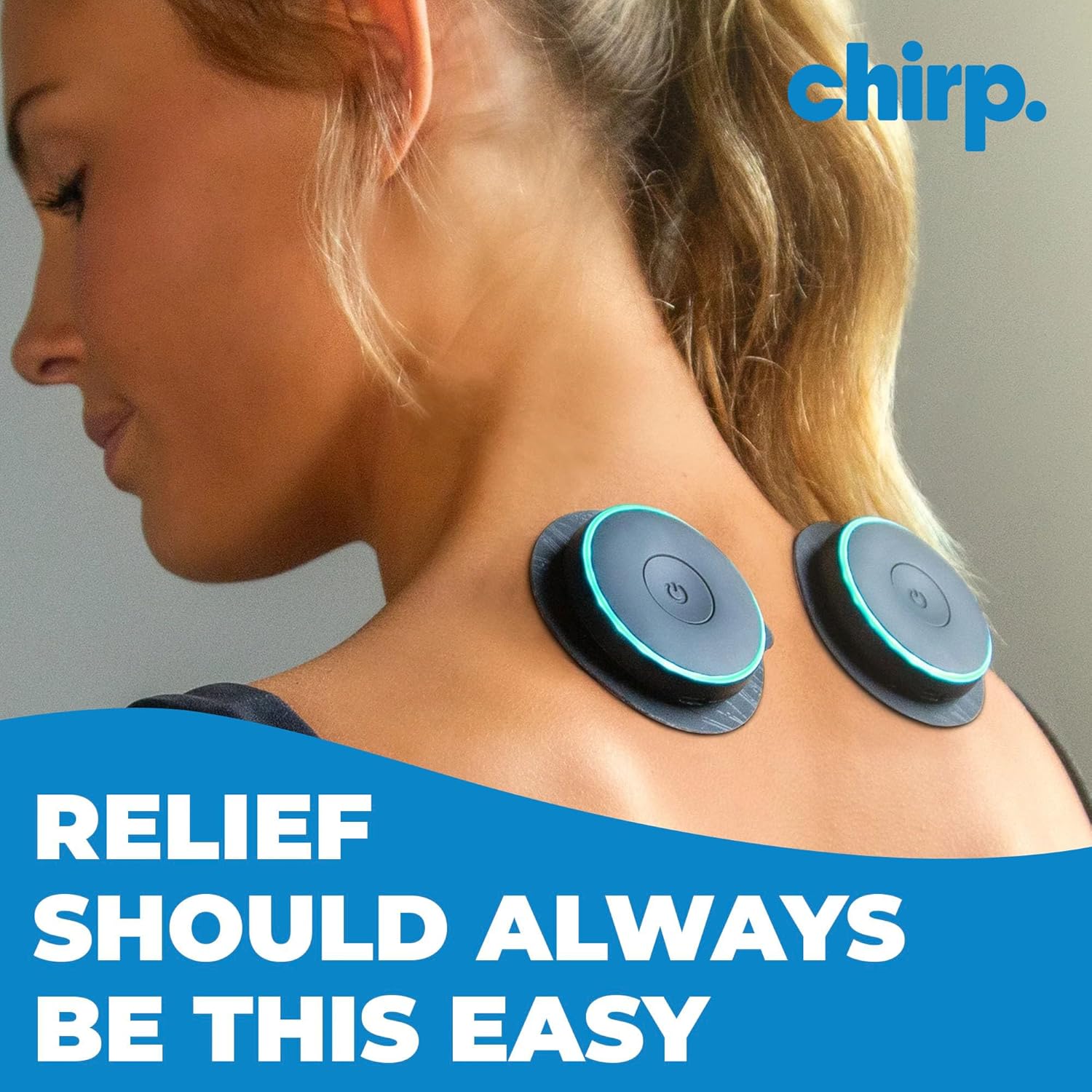 Chirp Halo Wireless Muscle Stimulator – Portable EMS Device for Muscle Recovery, Pain Relief, and Strength Training, Stimulate Muscles for Faster Recovery & Growth (Double)