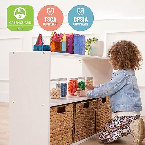 Miniatura 18 de ECR4Kids Streamline Gabinete de almacenamiento de 2 estantes, 24 pulgadas de alto, pantalla de doble cara, gris lavado Gris (Grey