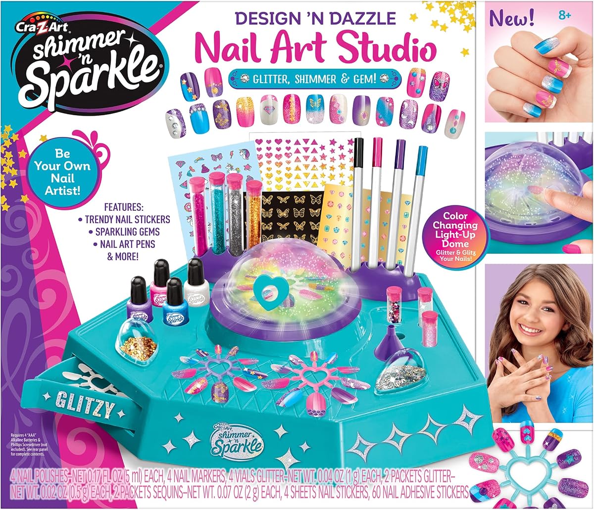 Shimmer 'N Sparkle Design 'N Dazzle Nail Art Studio, Ultimate Nail Studio for Girls Ages 8 and Up