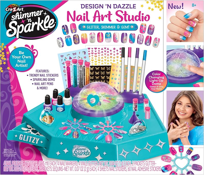 Shimmer 'N Sparkle Design 'N Dazzle Nail Art Studio, Ultimate Nail Studio for Girls Ages 8 and Up