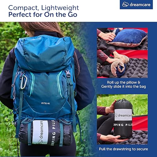 Miniatura 6 de Almohada de viaje de espuma viscoelástica, accesorios de campamento, almohada pequeña esencial para campamento, almohadas de campamento para dormir,