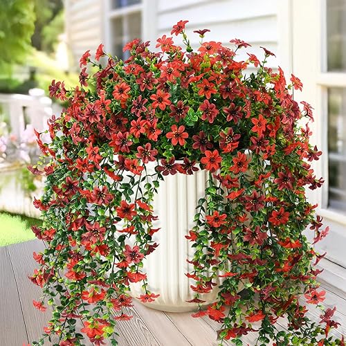 Artificial Fake Hanging Flowers Plants for Outdoor Spring Summer Decoration,2