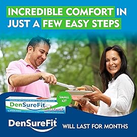 DenSureFit Lower Denture Reline Kit, Soft Silicone Denture Reliner Repair and Care Combo Kit with Extra Comfort Liner, Refit and Tighten for a Secure, Comfortable Fit