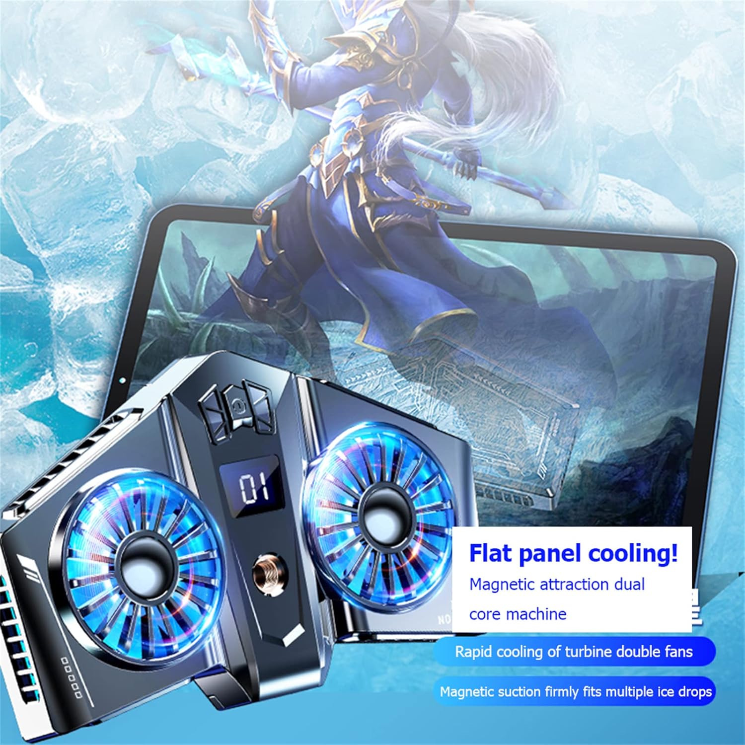 Semiconductor Phone Tablet Dual Cooling Fan Radiator Cell Phone Game Cooler System Heat Sink for Mobile Gaming Watch Video(Color:Back Clip)