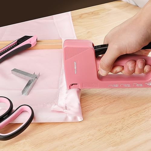 Vista 16 de HAUSHOF Pistola de grapas ligera, pistola de grapas para tapicería con 800 grapas JT21 y removedor de grapadoras, se adapta a grapas JT21 de 1/4