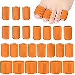 Blulu 24 Pieces Toe Tubes 0.98 Inches Cushion Tube Corn Pads for Toes Sleeves Soft Gel Protectors for Cushions Corns Blisters Calluses 3 Size(Orange,Assorted Sizes)
