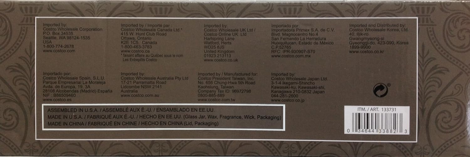 ESSENZA Luxury Fragrance Candles 3-PC Gift Set (BlackBerry Cardamom, Vanilla, Amber Teakwood)