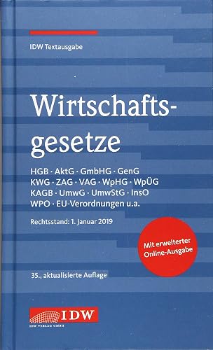 Wirtschaftsgesetze, 35. Auflage: IDW Textausgabe