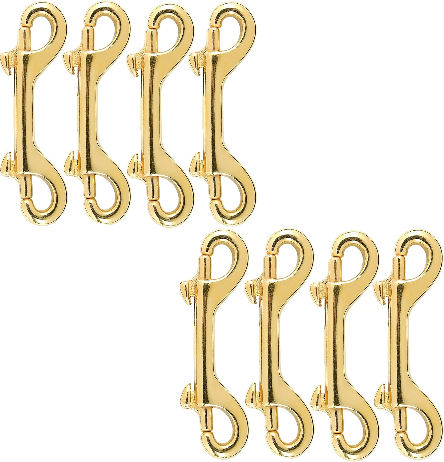 Brass Double End Snap Hook Clip Diving Hook 3.5 Inch 8 Pcs