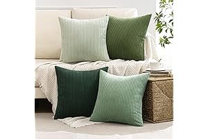 MIULEE 4-Pack Green Throw Pillow Covers 18x18 Inch