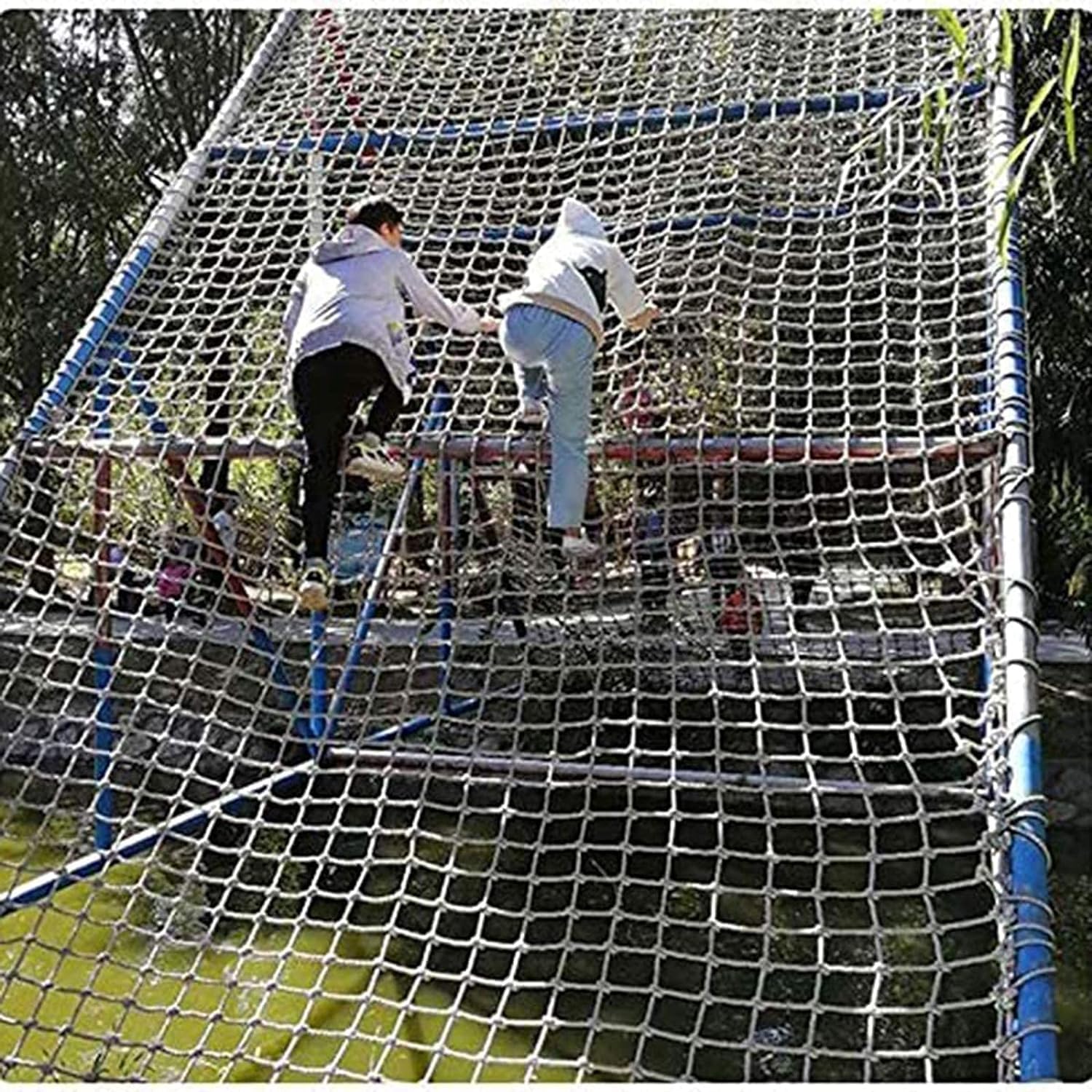 Siatka do wspinaczki, przenośna siatka linowej, wspinaczkowa ćwiczeń fizycznych wyposażenia placów zabaw na świeżym powietrzu(2 * 4m(6.6 * 12.12ft))