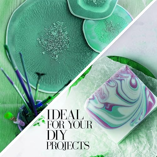 Miniatura 5 de Polvo de mica verde malaquita para resina epoxi, 3.5 onzas, bolsa sellada, pigmento en polvo de 2 tonos para brillo de labios, uñas, colorante para