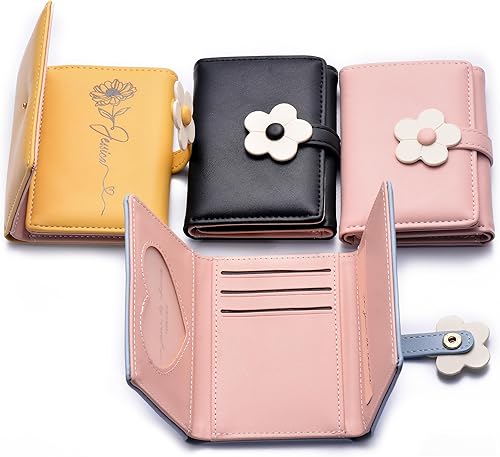 Miniatura 2 de Amerixun - Billetera personalizada con logotipo, bolsillo pequeño de piel sintética para efectivo, cartera con tarjetero para mujeres y niñas con