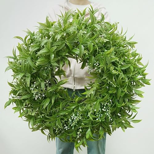 26 Inch Large Boxwoods Wreaths for Front Door Artificial Green