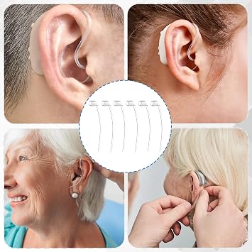 6 Pack Sports Lock for Oticon 85db, Secure Fit Retention Tails, Low-Touch Ear Grips for Stable, Hearing Aid Supplies for Oticon