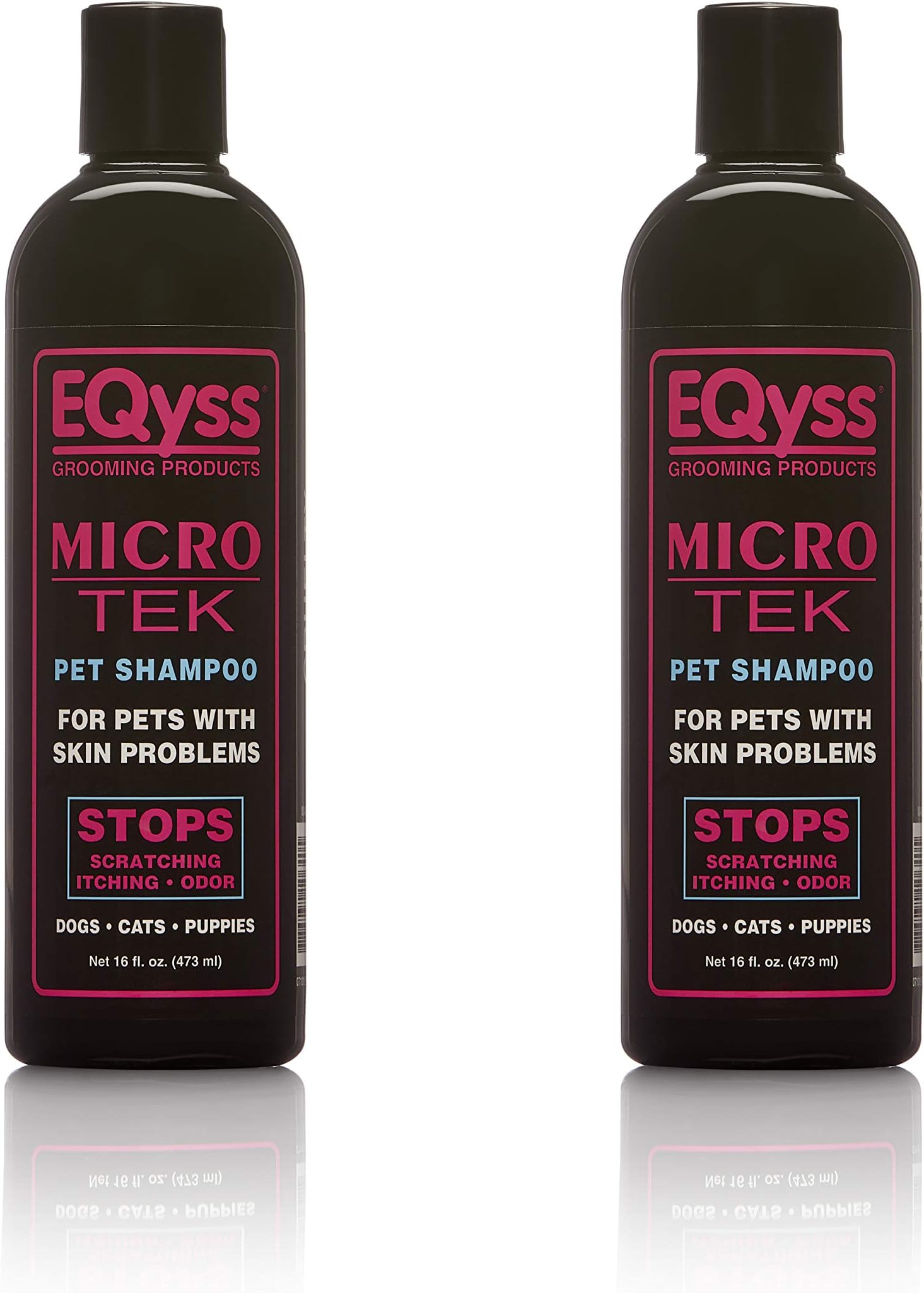 EQyss Micro-Tek Pet Shampoo - Stops Scratching, Itching, Biting, or Licking Hot Spots. Perfect for Pets with Skin Problems. 16 oz