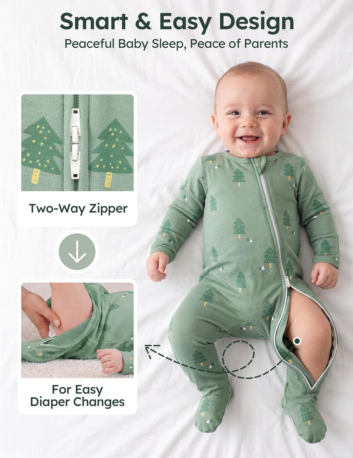 Unnivoll Baby Sleepers 100% Organic Cotton Baby Pajamas Boys Girls Clothes image 3