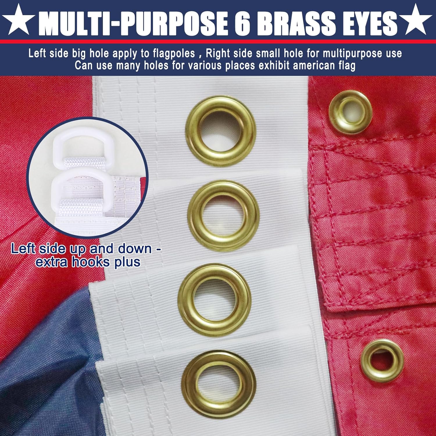 American Flag 8x12 Ft, Multipurpose Large US Flaga, 6 Brass Grommets, Embroidered Stars, Sewn Stripes, Outdoor Heavy Duty Standard US Flaga, Bedroom, Room, Indoor Hanging American Flag For Wall