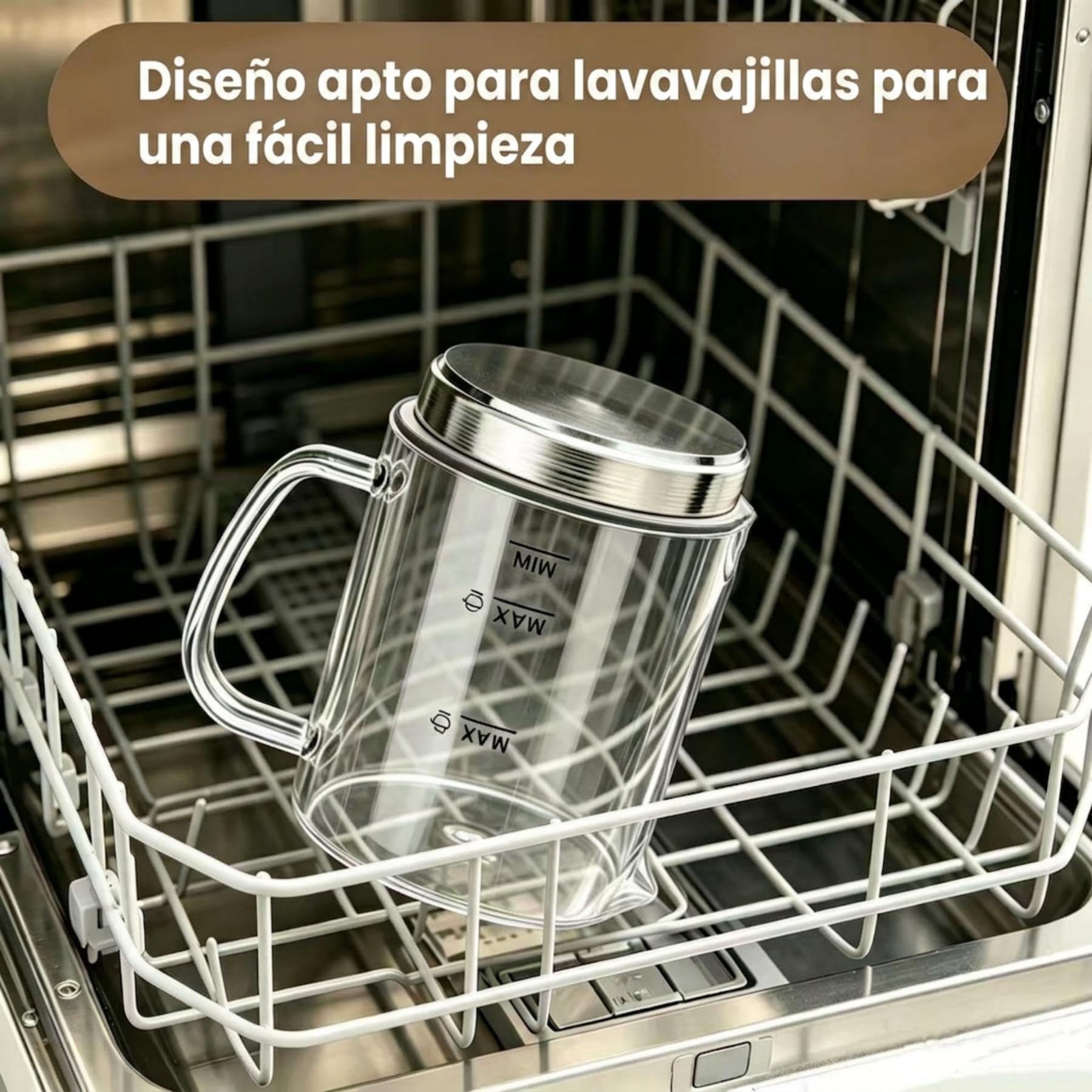 Espumador de Leche 4 en 1, Calienta leche Espumador Electrico 500ml Silenciosa, Calentador de Leche Inducción Automáticas con Desmontable Vaso de Vidrio, para Capuchino, Chocolate