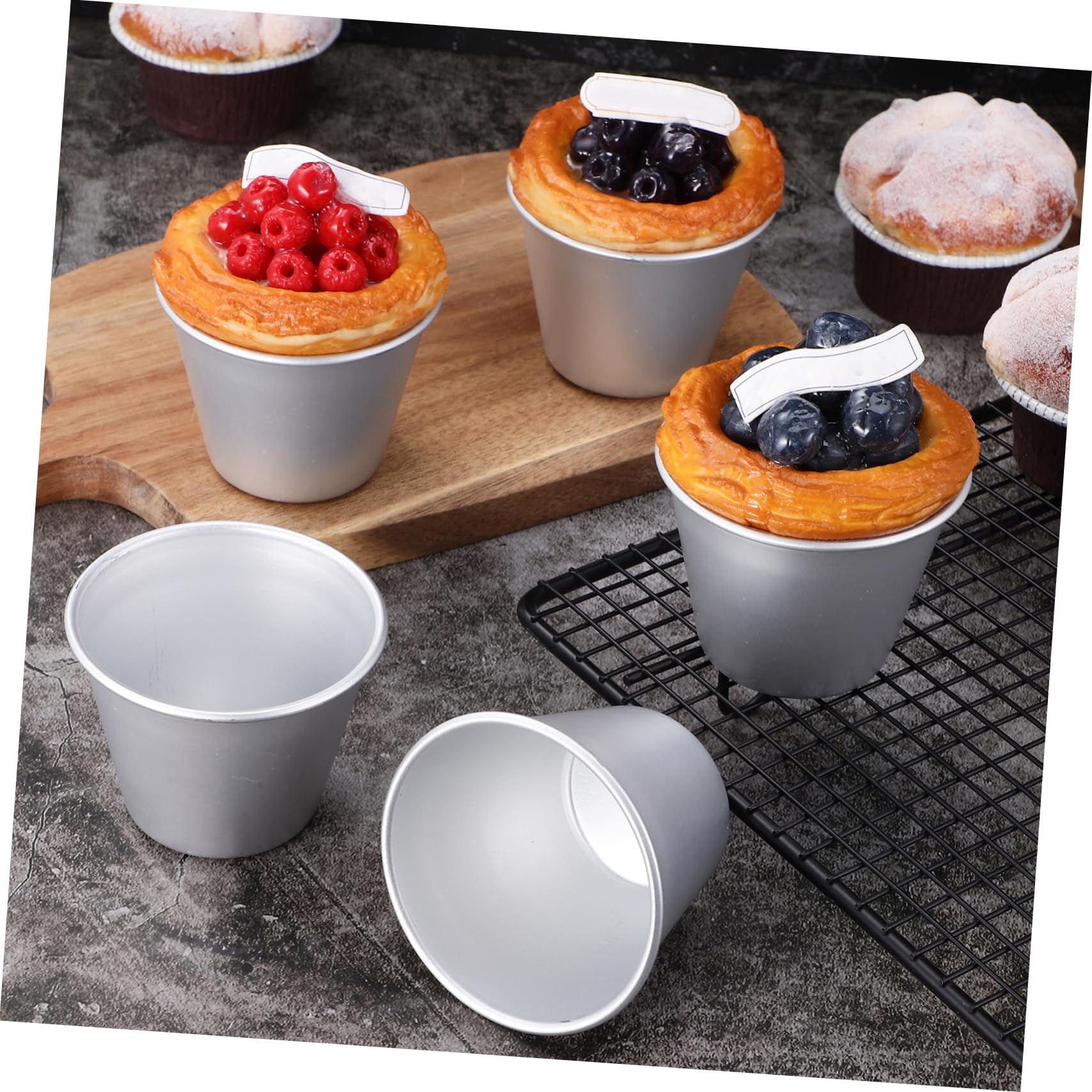 SHOWERORO 40piezas Moldes De Pudding y Antiadherentes Reutilizables Para Hornear Muffins y Postres Utensilios De Cocina Para Repostería
