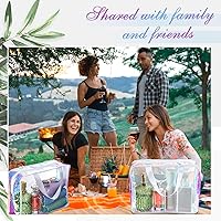 Vista 6 de Sweetude 10 piezas de gran capacidad transparente bolsa de maquillaje iridiscente de viaje bolsa de plástico transparente PVC bolsa de plástico