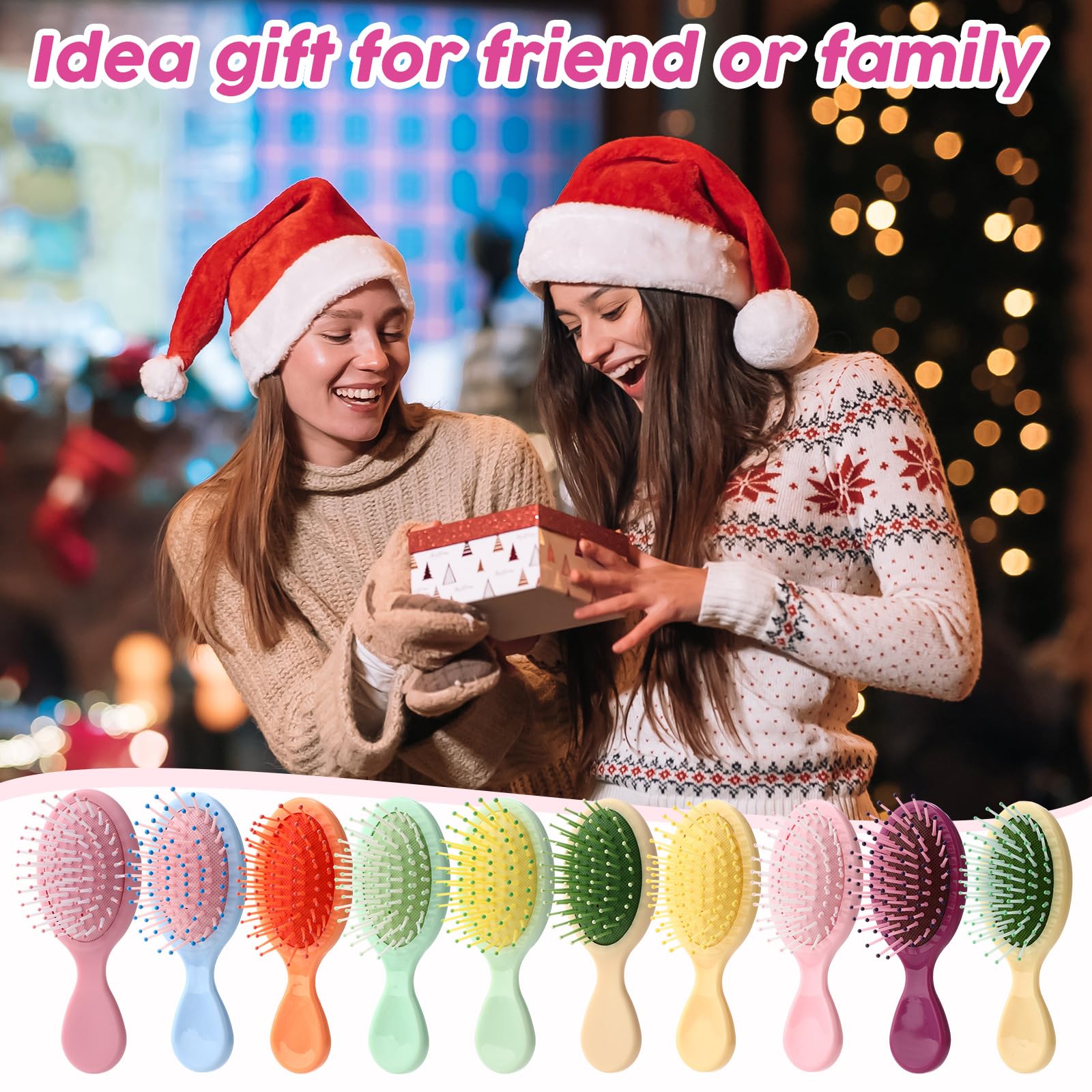 Zopeal 28 mini spazzole per capelli bagnati, idea regalo per bambini, per laurea, piccola spazzola per capelli da viaggio, per l'igiene di fine anno, districante, con setole morbide, per addio al