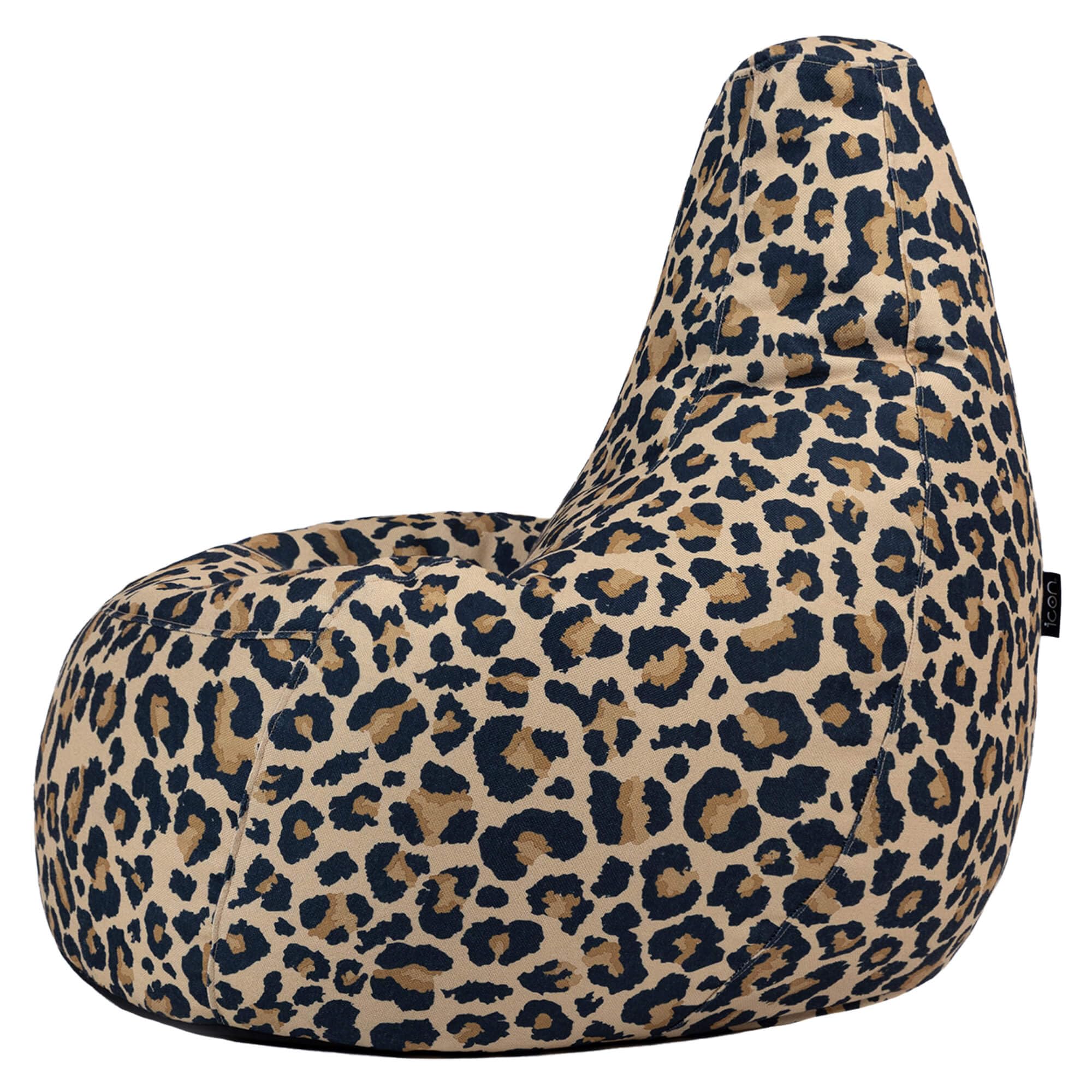 Icon Dalton Leopard Sitzsack, Webstoff, Gaming Sitzsack Erwachsene mit Füllung, Bean Bag, Lounge Sessel, Lounge Stuhl, Garten, Schlafzimmer, Wohnzimmer, Wohnzimmer Möbel