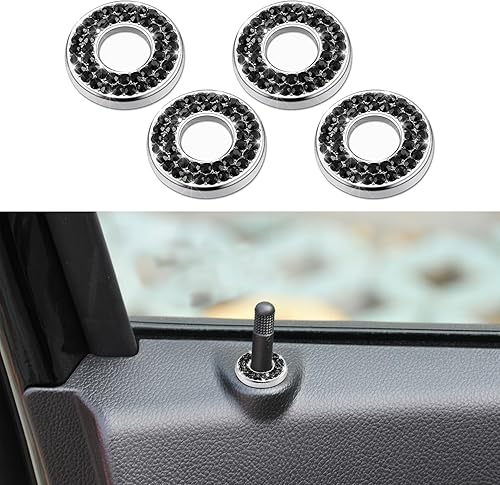 HAOBO 4 Piezas Cubiertas Brillantes para Cerradura de Puerta de Auto, Cubierta de Perno de Puerta de Auto, Calcomanías Brillantes para Tirador de