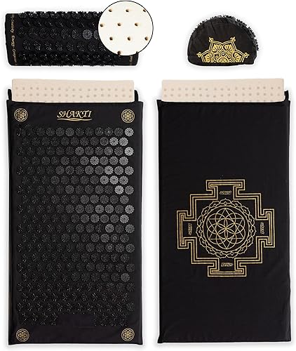 ShaktiMat Juego de alfombrillas y almohadas de acupresión de nivel original, algodón orgánico certificado GOTS y certificado por GOLS Blissfoam