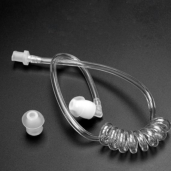 Degpum Secret Spy Earpiece ,Secret Service Earpiece,Secret Service Security Guard Ear Piece Costume Accessory ,Intercom Headset Air Duct Accessories (10-White(without clip))