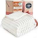 Bedsure GentleSoft White Throw Blanket for Couch - Soft Cozy Blankets for Women, Fluffy Fuzzy Fleece Throw for Girls, Birthday Gifts for Women Her, Room Home Boho Spring Decor, Off White, 50x60 Inches