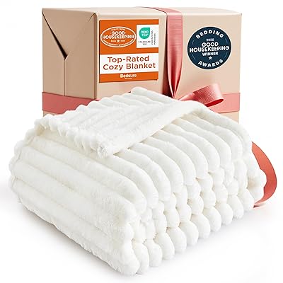 Bedsure GentleSoft King Size Blanket for Bed - Cozy Soft Blankets for Women, Cute Large Fleece Throws for Girls, Linen, 108x90 Inches