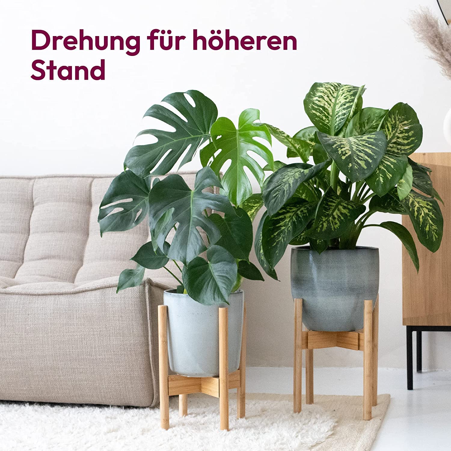 Gadgy Bamboe Plantenstandaard 2 st - Plantentafel - Plantentafeltje