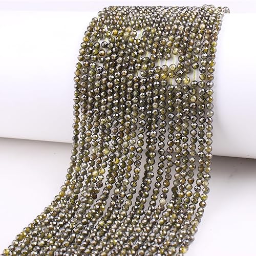 Miniatura 2 de Cuentas de circón natural para la fabricación de joyas, cuentas de cristal facetadas de circonita cúbica sueltas para hacer pulseras y bricolaje