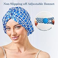 Vista 8 de Gorro de satén de seda ajustable para envolver el cabello para dormir, gorro de dormir de doble capa, turbante nocturno para cabello largo y rizado