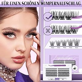 Lash Clusters Kit 120 PCS Eyelash Extension Kit 10-16 Mixed DIY Lash Extension Kit C D Curl Eyelash Clusters Kit with Super Hold Lash Bond and Seal Individual Lashes Kit for Beginners (Kit,DV02)