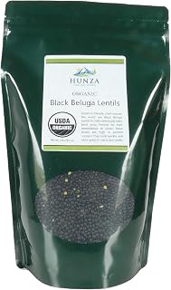 Hunza Organic Black Beluga Lentils 2 lbs - USDA Certified, Non-GMO, Iron-Rich Most Nutritious Lentils Grown in Canada