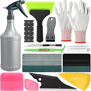 EHDIS Folierungs Werkzeug Set mit Sprühflasche-500ML, für Car Wrapping, Auto Folierung, Window Tint, mit Rakel Set, Cuttermesser, Schaber, Fensterabzieher, Handschuhe