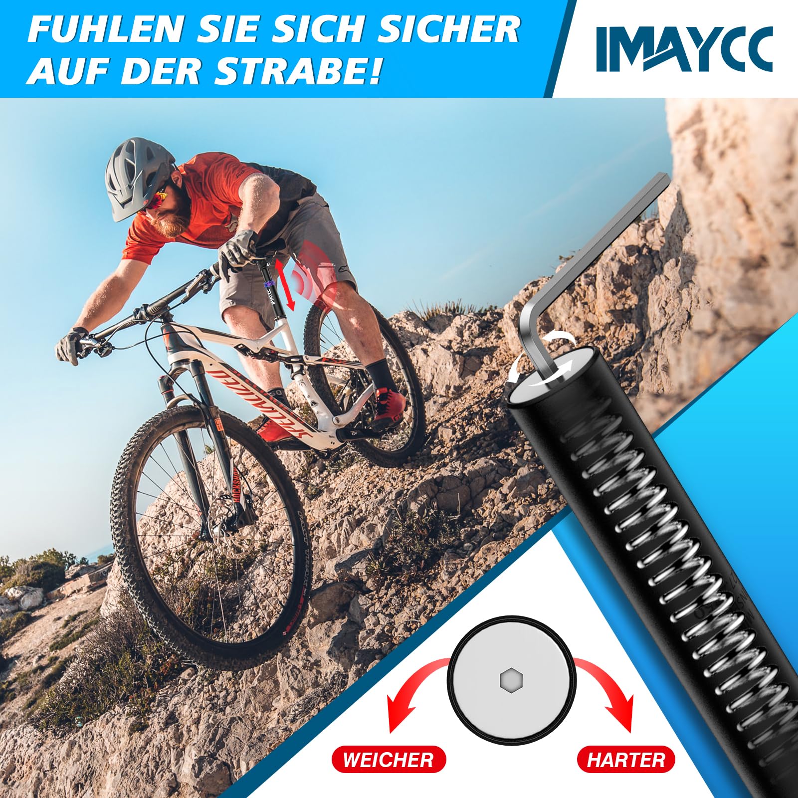 Casco Monopattino Elettrico Adulti Reggisella Ammortizzato IMAYCC