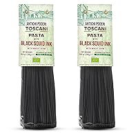 Vista 12 de Antichi Poderi - Pasta orgánica de tinta de calamar negro, fideos de pasta negra hechos con sémola de trigo duro, tinta de calamar y germen