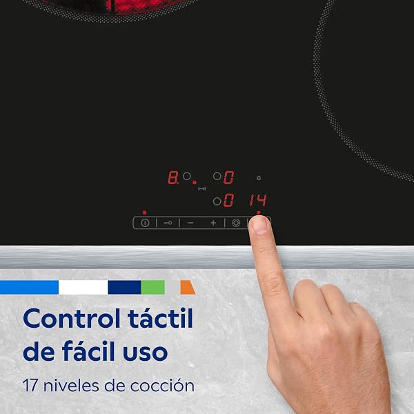 Balay - Placa vitrocerámica, 60 cm, Control Deslizante 17 niveles, Función memoria, 3 zonas, táctil, 3EB715XR - 4