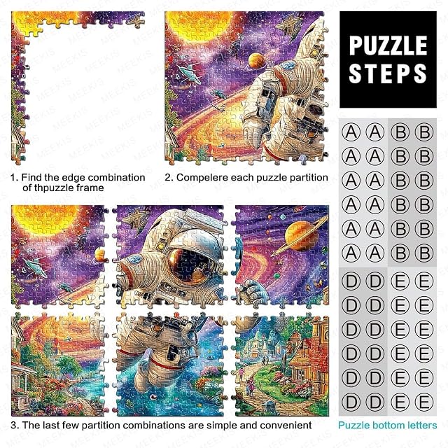Foto 4 de 8 de Explora Espacio Astronauta 1000 Piezas Puzzle Papel para Adultos Educativo Puzzle Astronauta Decoración Mural…