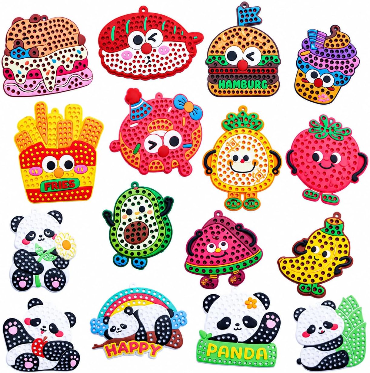 16 Colorful Templates, DIY Bead Art Creative Craft Kit for Kids Ages 6-12