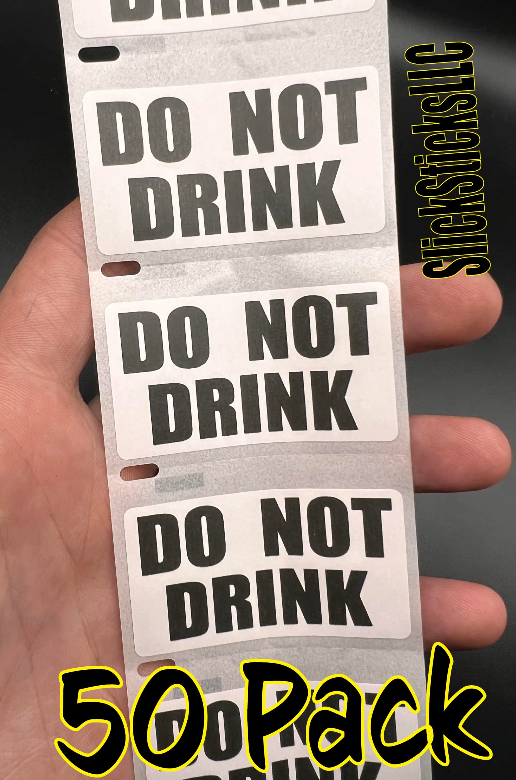 50 autocollants Do not Drink pour sécuriser vos bouteilles à la maison